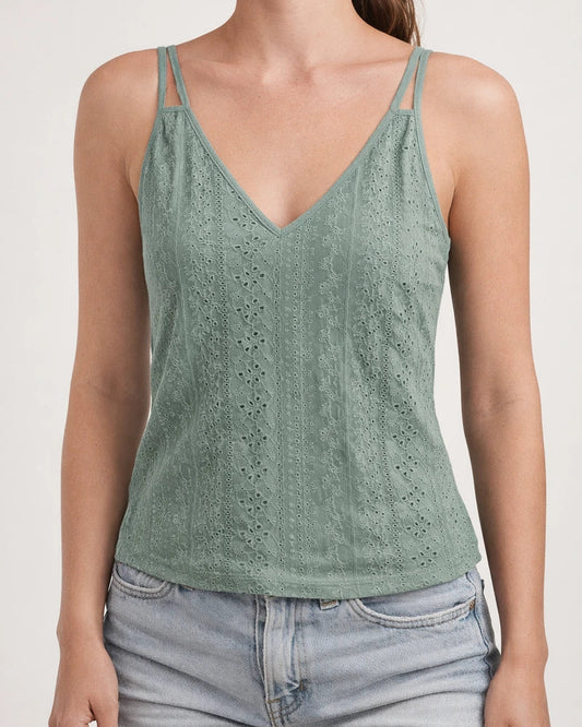 Women's New Solid Color Jacquard V-neck Camisole Tops in Summer | JRSEE:bd9a1fd4-9682-4844-8b03-d6b55152db41