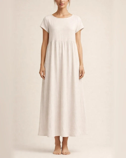 Women's New Solid Color Sleeveless Loose Dress Cotton Linen Round Neck Dresses | JRSEE:bcbda199-b231-43f5-bbc7-4d651e969095