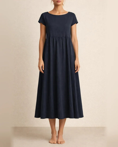 Women's New Solid Color Sleeveless Loose Dress Cotton Linen Round Neck Dresses | JRSEE:3e6f2b8f-22d4-4f10-a173-9ebe79cf479e