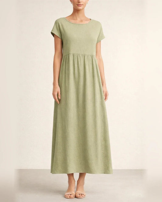 Women's New Solid Color Sleeveless Loose Dress Cotton Linen Round Neck Dresses | JRSEE:1b6a2ade-4ca9-43f0-916d-e7d7e5aa5040