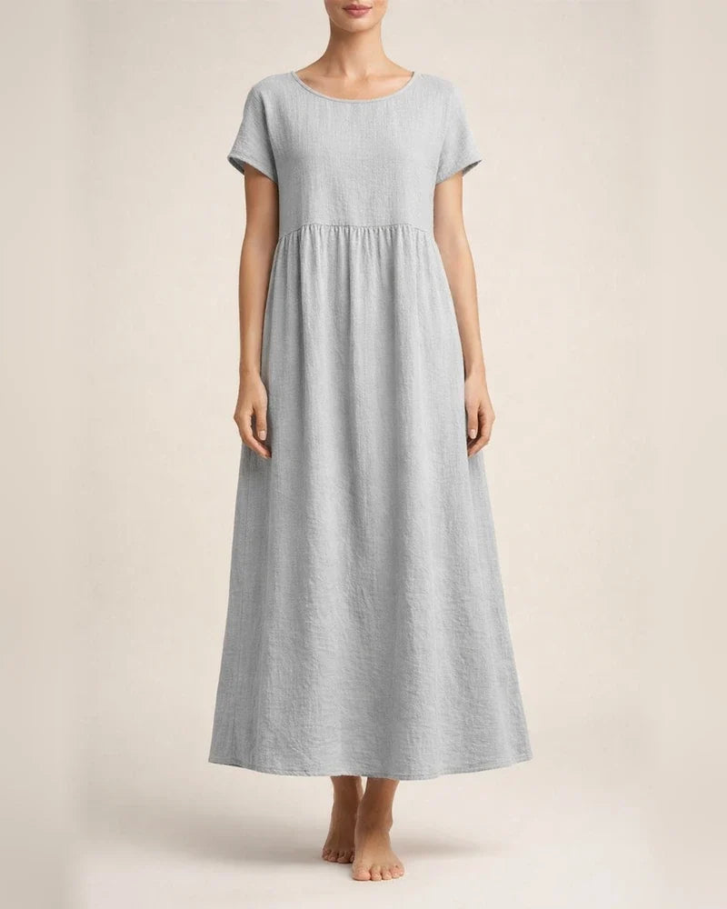 Women's New Solid Color Sleeveless Loose Dress Cotton Linen Round Neck Dresses | JRSEE:d58c2ddc-26ef-45fb-9baa-a1c9e55e635d