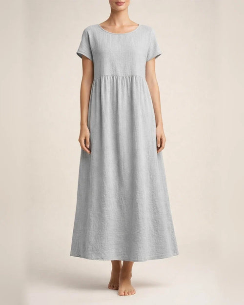 Women's New Solid Color Sleeveless Loose Dress Cotton Linen Round Neck Dresses | JRSEE:d58c2ddc-26ef-45fb-9baa-a1c9e55e635d