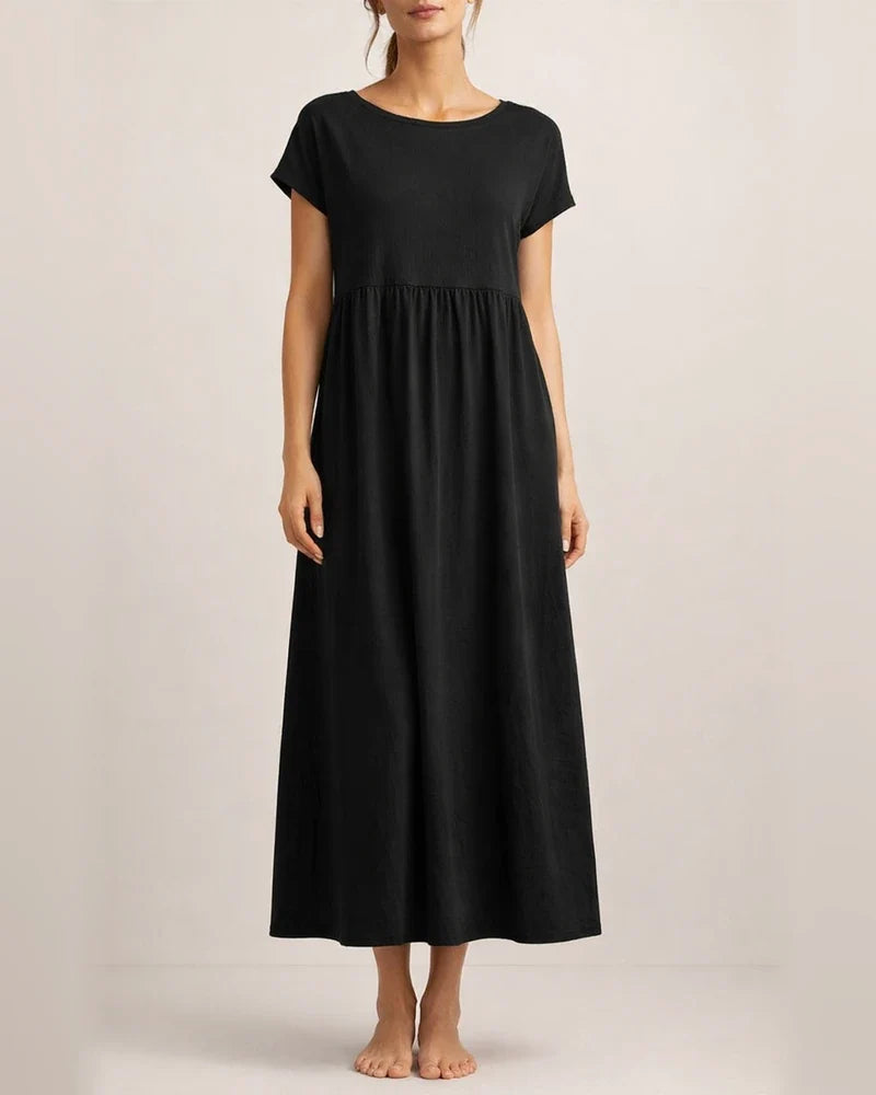 Women's New Solid Color Sleeveless Loose Dress Cotton Linen Round Neck Dresses | JRSEE:b09c7da1-7c3d-4445-afa4-b0b4cb68b898