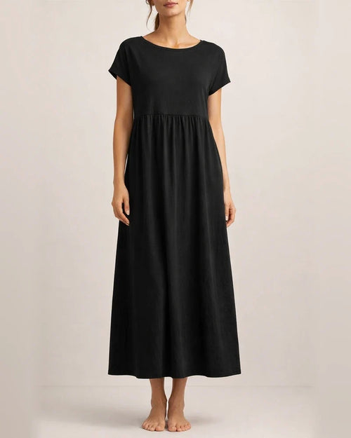 Women's New Solid Color Sleeveless Loose Dress Cotton Linen Round Neck Dresses | JRSEE:b09c7da1-7c3d-4445-afa4-b0b4cb68b898