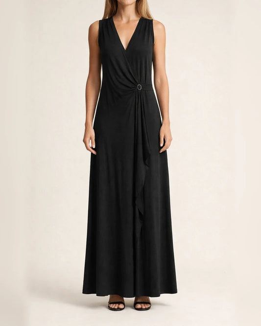 Women's New Solid Color V-neck Vest Solid Color Long Dress | JRSEE:38287e00-af4e-4aac-94f3-cfb3464df124