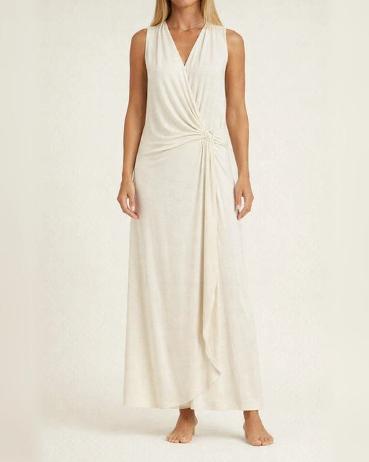 Women's New Solid Color V-neck Vest Solid Color Long Dress | JRSEE:32f36924-8fe3-4d30-bf77-aeadaac341b1