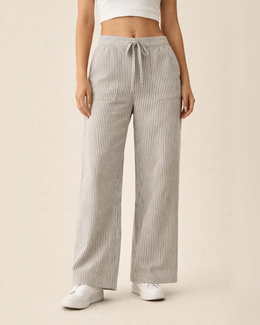 Women's New Striped Pants Casual Versatile Fashion Loose Wide-legged | JRSEE:cbb29b60-e174-4ac9-ad1a-2f375c8095e7