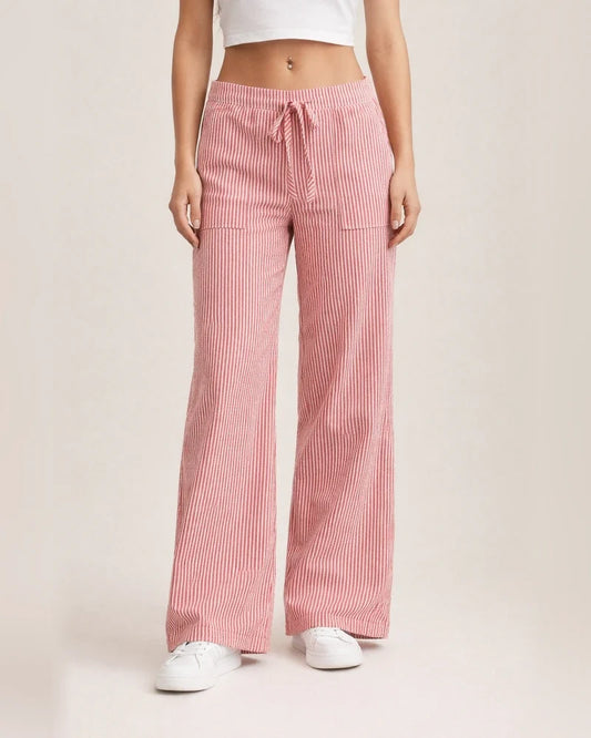 Women's New Striped Pants Casual Versatile Fashion Loose Wide-legged | JRSEE:14dd043f-0052-4cd4-ae83-7ae0bf7e1055