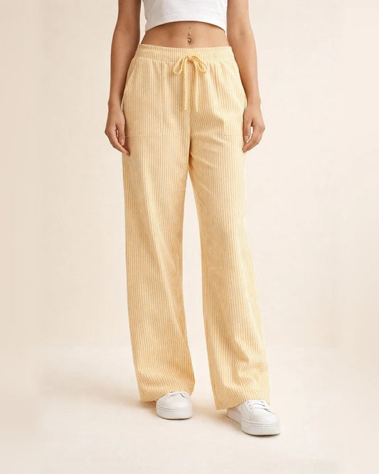 Women's New Striped Pants Casual Versatile Fashion Loose Wide-legged | JRSEE:de4704cb-23c0-4386-8575-e52e2f544dd3