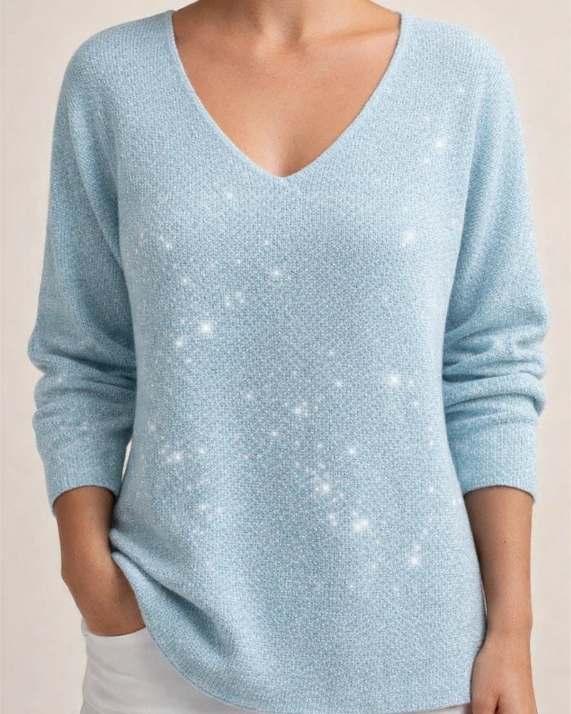 Women's New Style Drop-Shoulder V-Neck Long-Sleeve 3D Printed T-Shirt Top 3 | JRSEE:69391be6-68cd-430f-b9a9-d9451b96ec3a