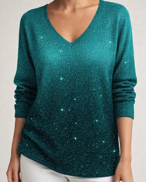 Women's New Style Drop-Shoulder V-Neck Long-Sleeve 3D Printed T-Shirt Top 3 | JRSEE:bc4859a8-665a-49eb-bbe9-27baecfb6e62