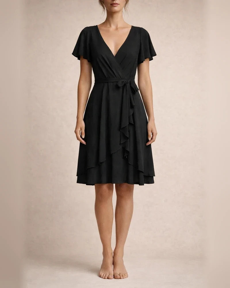 Women's New Summer V-neck Short-sleeve Tie-front Casual Dress | JRSEE:4d61a4e1-5218-43b9-92b7-d9759690a9e9 | JRSEE:8ad0db81-c6f2-493f-8936-47fae5945b4c
