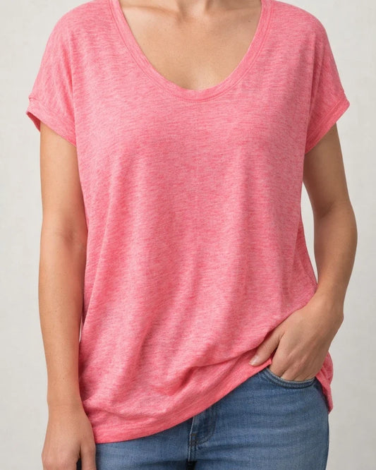 Women's New Summer V-neck Solid Color Short-sleeved T-shirt | JRSEE:3bc485a2-12bf-405f-ad26-acd37bd615ef