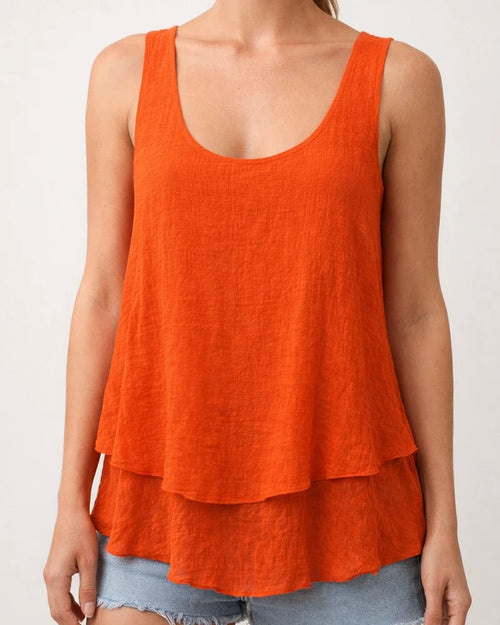 Women's New Tank Top Bust Halter Sleeveless Double Layer Cake Pendulum Tail T-shirt Tops | JRSEE:bb1bd172-54b1-40ab-9128-2245ee2adadd