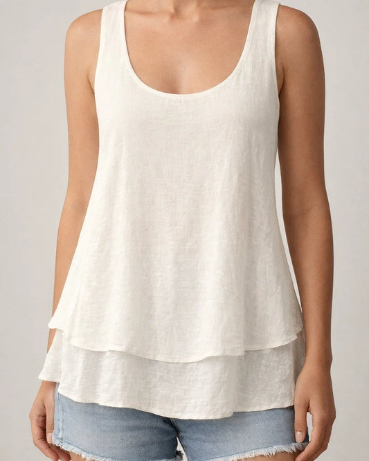 Women's New Tank Top Bust Halter Sleeveless Double Layer Cake Pendulum Tail T-shirt Tops | JRSEE:b01bbe51-8213-4a26-ae1d-be5d69584f45