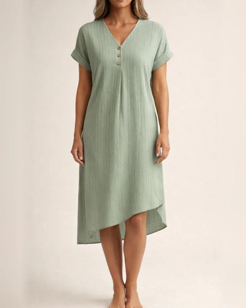 Women's New V-neck Solid Color Casual Dress A-line Dresses | JRSEE:706a0693-6f19-441d-bee0-3f986a29af68