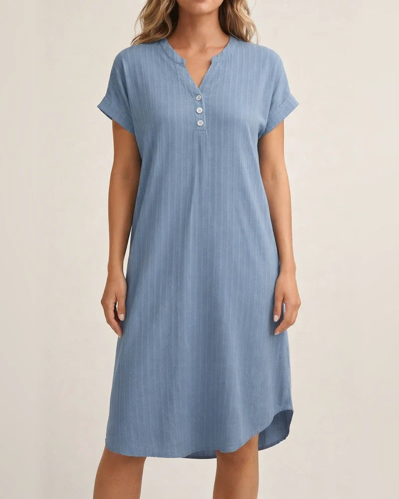 Women's New V-neck Solid Color Casual Dress A-line Dresses | JRSEE:3f15017e-e473-4172-9cd6-883040430f27