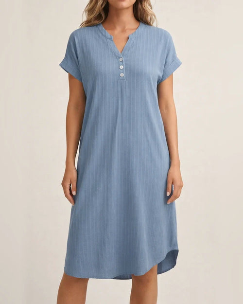 Women's New V-neck Solid Color Casual Dress A-line Dresses | JRSEE:3f15017e-e473-4172-9cd6-883040430f27