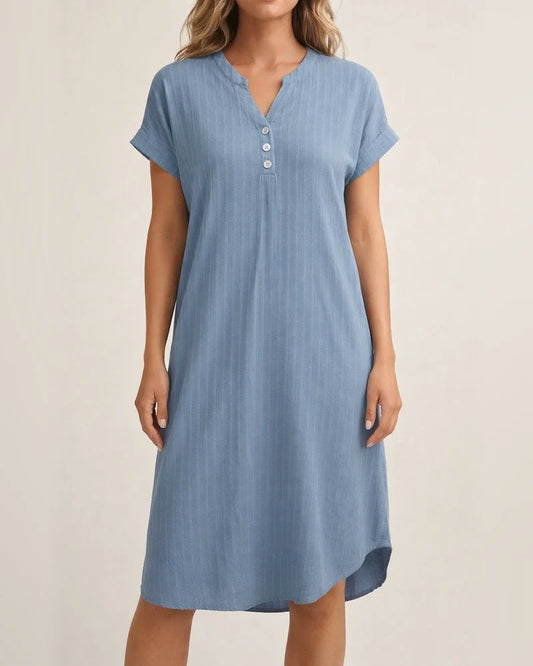 Women's New V-neck Solid Color Casual Dress A-line Dresses | JRSEE:3f15017e-e473-4172-9cd6-883040430f27
