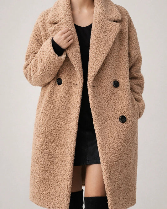 Women's New Winter Fashion Fleece Long Lapel Collar Coat | JRSEE:f70d68a4-4a19-42b1-b19a-3265cf720ae4