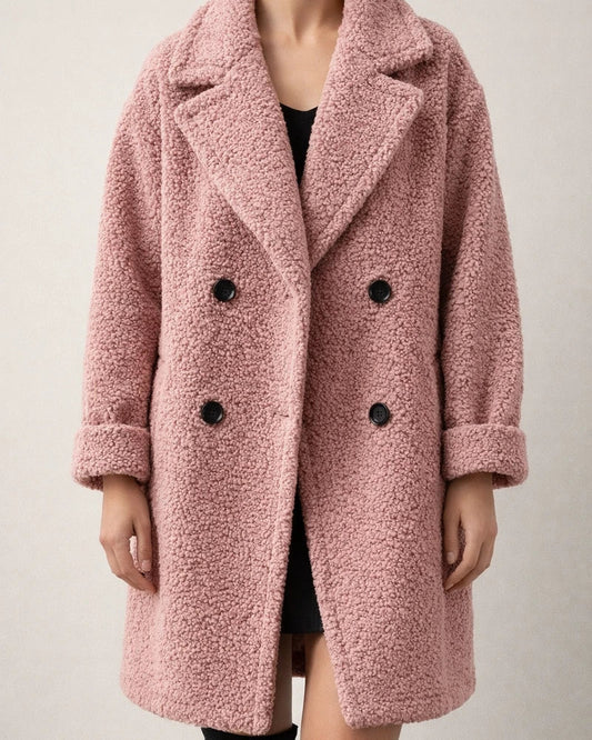 Women's New Winter Fashion Fleece Long Lapel Collar Coat | JRSEE:1d949cfd-de72-4b1c-88d8-ee2f269ff616