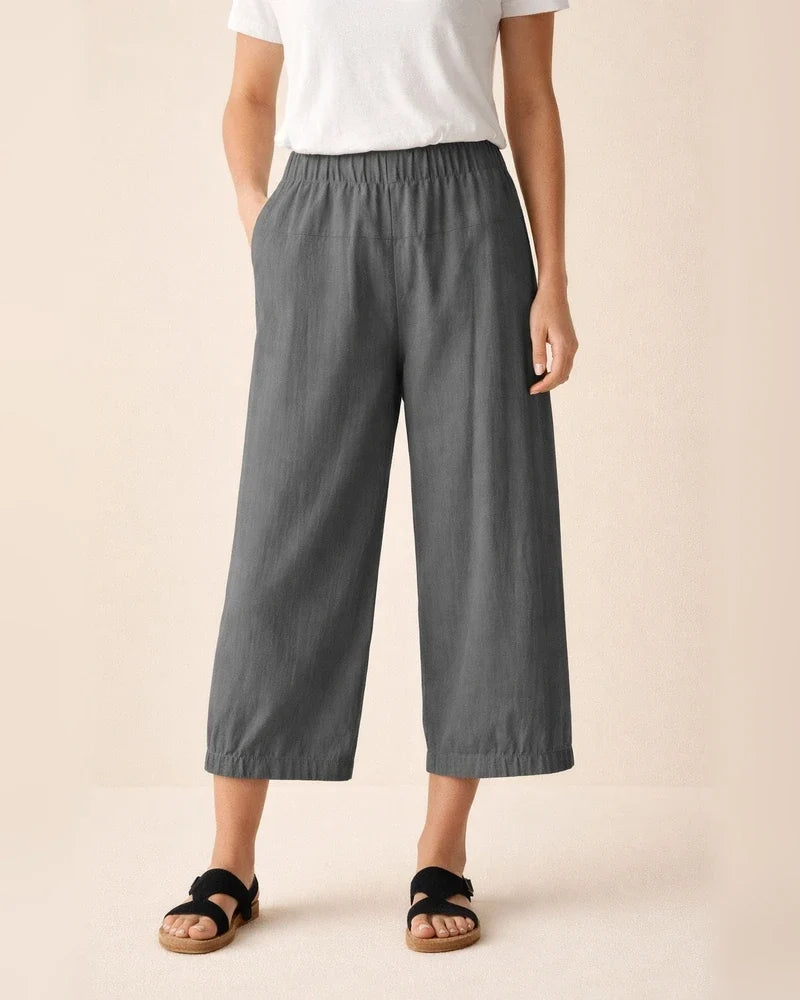 Women's Pants New Loose High-waisted Cotton and Linen Nine-minute Solid-color Pants | JRSEE:8fc48119-59f4-4f80-8710-8a3ff5810654