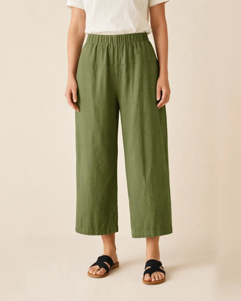Women's Pants New Loose High-waisted Cotton and Linen Nine-minute Solid-color Pants | JRSEE:c90b01a1-6619-41e2-8689-0ee0ea89b1a3