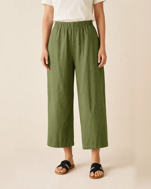 Women's Pants New Loose High-waisted Cotton and Linen Nine-minute Solid-color Pants | JRSEE:c90b01a1-6619-41e2-8689-0ee0ea89b1a3