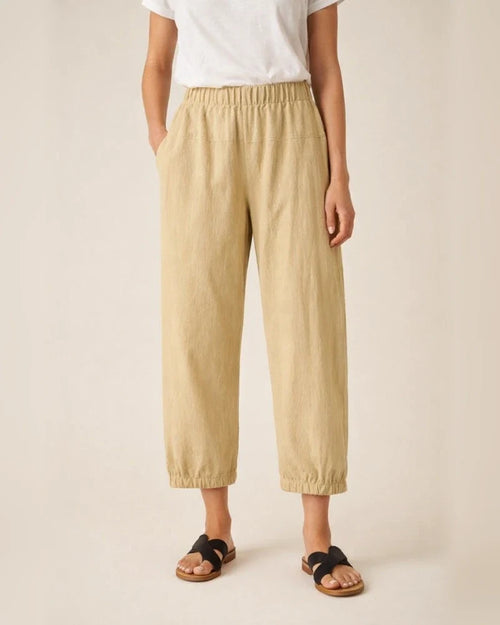 Women's Pants New Loose High-waisted Cotton and Linen Nine-minute Solid-color Pants | JRSEE:f5d08122-5095-4bcc-aece-a7b05bddee6e