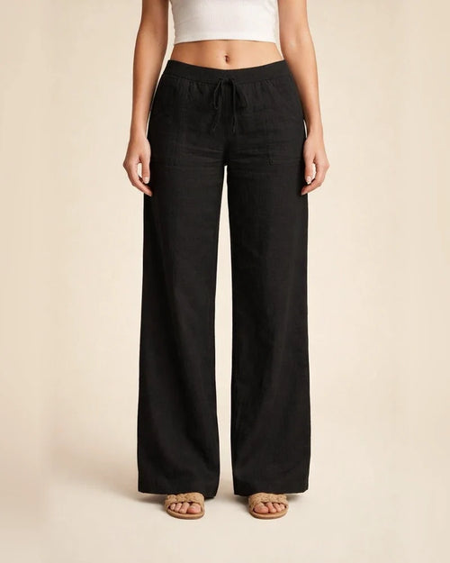 Women's Pants Trousers Linen Black White Khaki Fashion Casual Daily Side Pockets Full Length Comfort Solid Color S M L XL 2XL | JRSEE:169b247b-249b-4a61-97e0-00ab1d661ed0