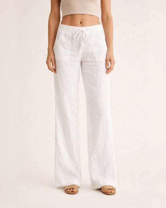 Women's Pants Trousers Linen Black White Khaki Fashion Casual Daily Side Pockets Full Length Comfort Solid Color S M L XL 2XL | JRSEE:5adda997-a4f0-4f0e-8537-2f49428f7bdb