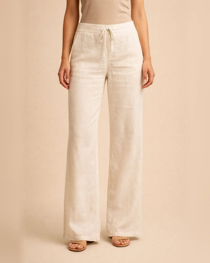 Women's Pants Trousers Linen Black White Khaki Fashion Casual Daily Side Pockets Full Length Comfort Solid Color S M L XL 2XL | JRSEE:40e29a57-115b-48b4-81af-f1d90113d5ee