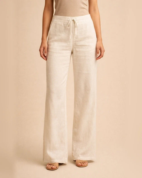 Women's Pants Trousers Linen Black White Khaki Fashion Casual Daily Side Pockets Full Length Comfort Solid Color S M L XL 2XL | JRSEE:40e29a57-115b-48b4-81af-f1d90113d5ee