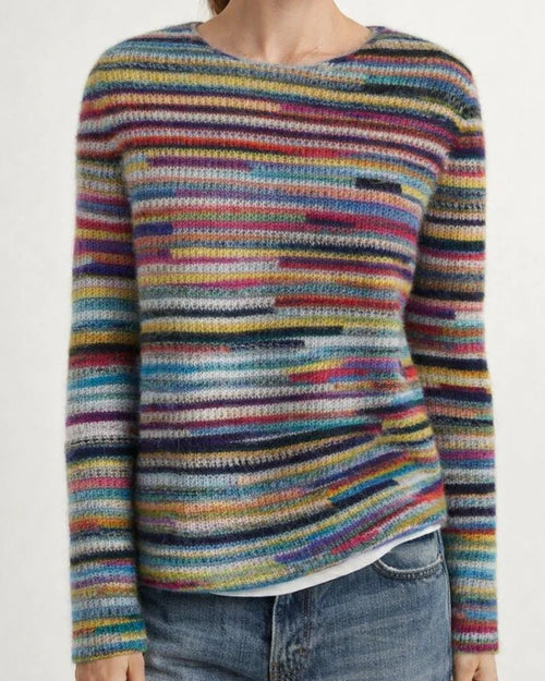 Women's Patterned Sweater - Casual Oversized Long-Sleeve Knit Top | JRSEE:aee098eb-c211-4f48-8145-370893c88d2b