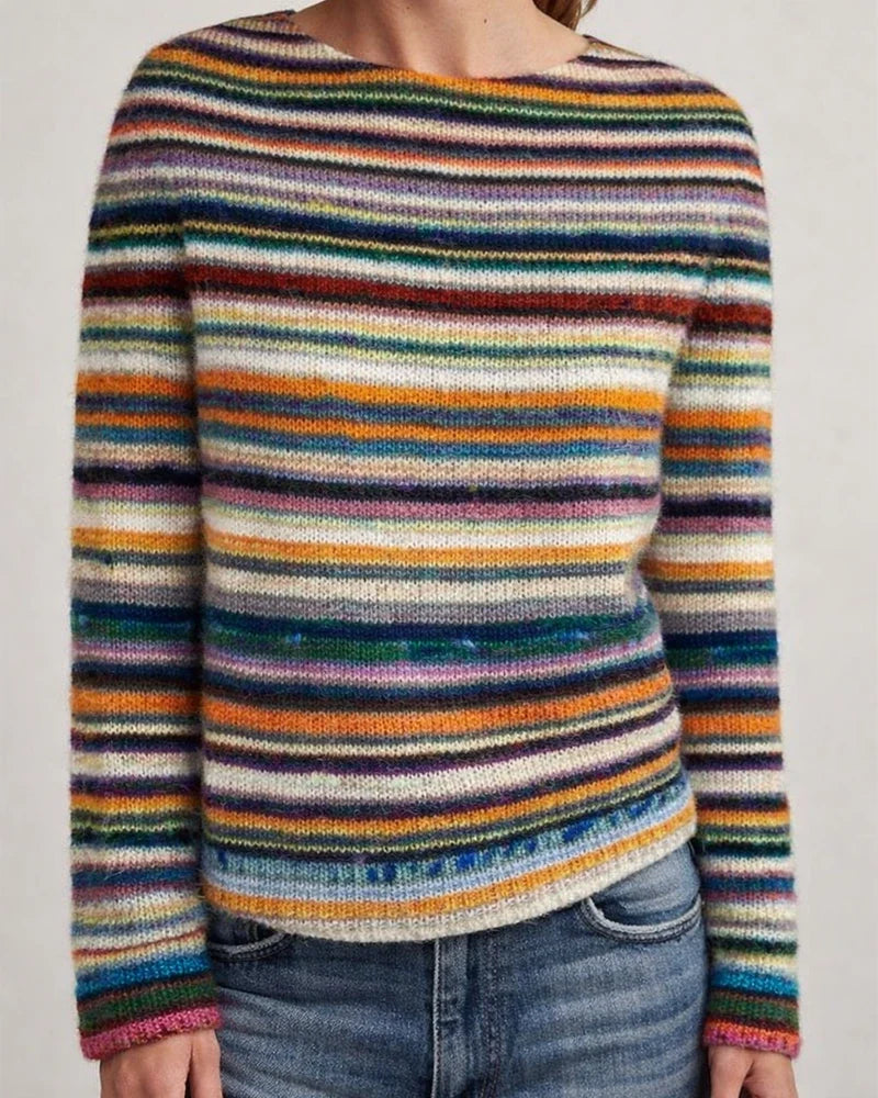 Women's Patterned Sweater - Casual Oversized Long-Sleeve Knit Top | JRSEE:b7141616-1b24-4bb6-9f85-39dd632bddb3