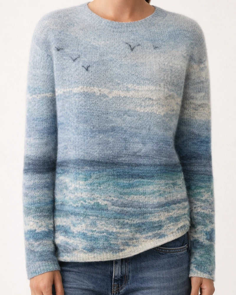 Women's Patterned Sweater - Casual Oversized Long-Sleeve Knit Top | JRSEE:2b731705-344b-4ace-a0c6-a18f3abe03e8