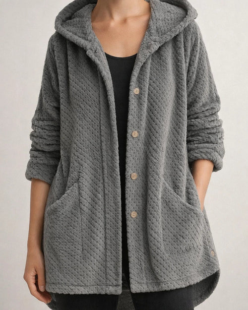 Women's Plus Size Teddy Coat Winter Coat Button Pocket Plain Outdoor Causal Long Sleeve Hoodie Regular Winter Fall Black Blue Khaki XL XXL 3XL 4XL 5XL | JRSEE:42383907-109b-4501-ac4e-306a96cb95f7