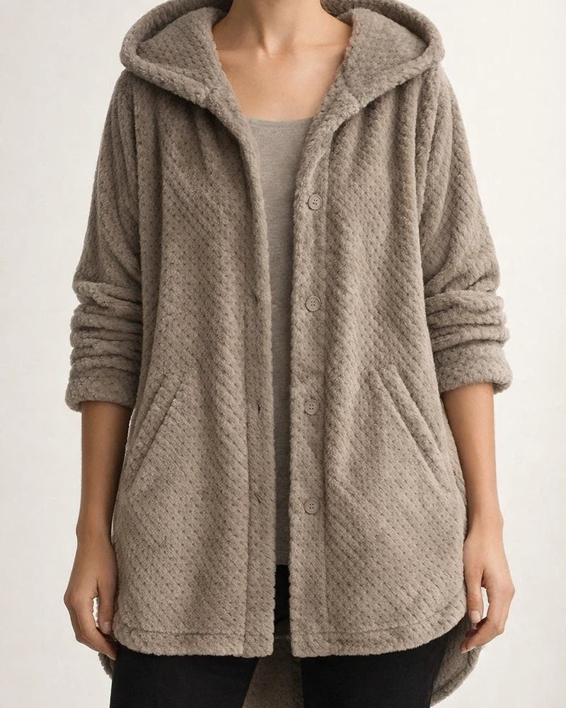 Women's Plus Size Teddy Coat Winter Coat Button Pocket Plain Outdoor Causal Long Sleeve Hoodie Regular Winter Fall Black Blue Khaki XL XXL 3XL 4XL 5XL | JRSEE:7ec93825-17d8-4630-b512-1c6307c17c2b