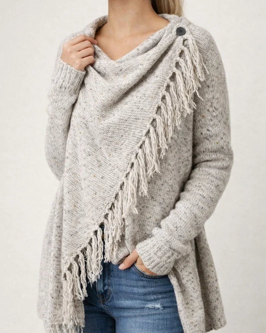 Women's Poncho Sweater Jumper Knit Tunic Tassel Knitted Solid Color Crew Neck Basic Stylish Daily Going out Winter Fall Army Green Khaki S M L / Long Sleeve / Casual / Beach / Loose Fit | JRSEE:8f4b45eb-eca3-4cde-b8da-cbcf4d7aa8c6