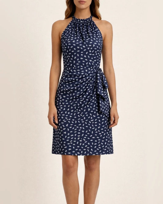 Women's Pop-up Lace-up Polka Dot Pleated Dress Sleeveless Drawstring Neck Dress Irregular Skirt | JRSEE:a6248739-7450-400f-805d-1ff64db65089