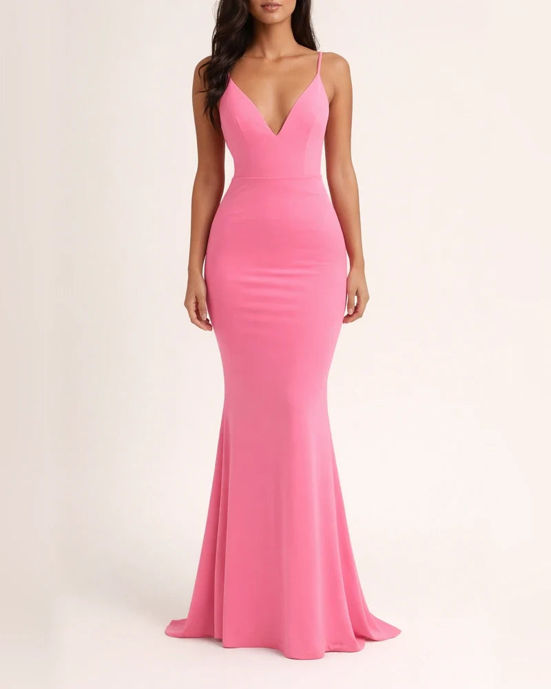 Women's Prom Dress Party Dress Sheath Dress Long Dress Maxi Dress Black White Pink Sleeveless Pure Color Backless Summer Spring Deep V Party Birthday Evening Party Vacation Slim 2023 S M L XL 2XL | JRSEE:e117e574-8e18-41ca-b445-8d0847023b75