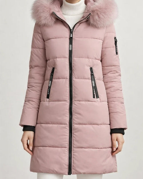 Women's Puffer Jacket Long with Pockets Slim Fit Fur Collar Coat powder Bean Green White Black Gray Classic Style Christmas Winter Zipper Hoodie Regular Fit M L XL XXL XXXL / Daily / Windproof | JRSEE:a9bbfd23-d5d9-4530-95bf-e88dd9f38429