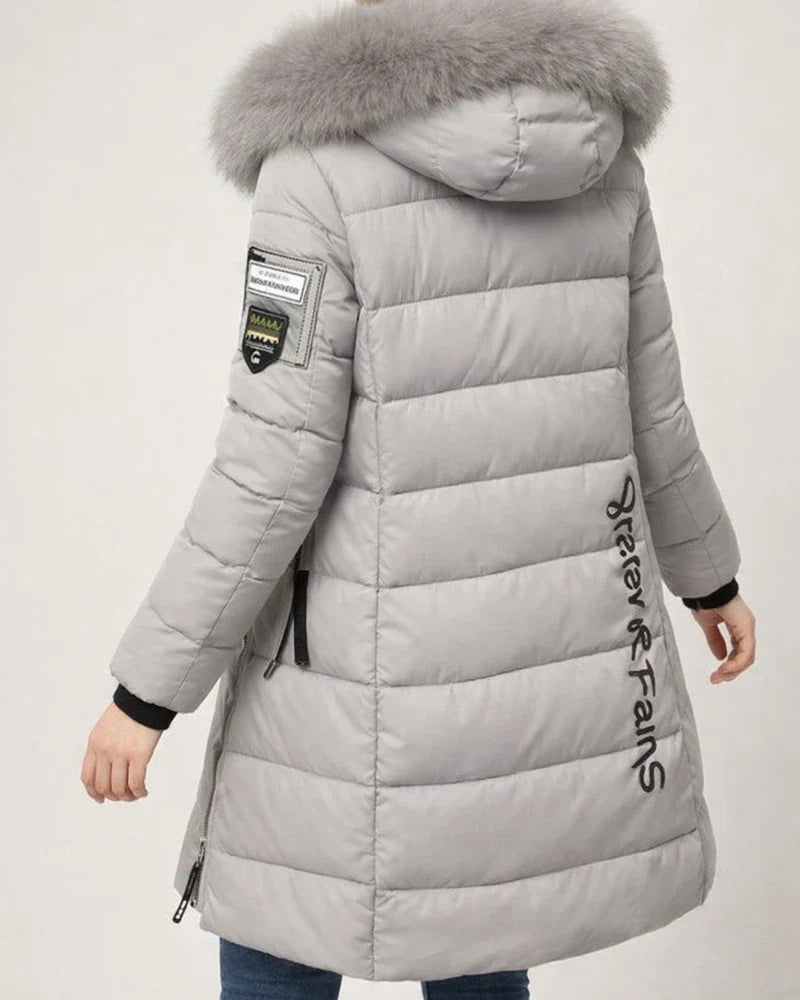 Women's Puffer Jacket Long with Pockets Slim Fit Fur Collar Coat powder Bean Green White Black Gray Classic Style Christmas Winter Zipper Hoodie Regular Fit M L XL XXL XXXL / Daily / Windproof | JRSEE:978d3ca4-5065-4603-9b82-f5910bda2372