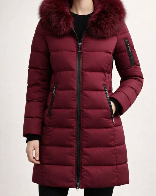 Women's Puffer Jacket Long with Pockets Slim Fit Fur Collar Coat powder Bean Green White Black Gray Classic Style Christmas Winter Zipper Hoodie Regular Fit M L XL XXL XXXL / Daily / Windproof | JRSEE:9ab05e89-0fab-4b19-8231-fe6639a46f40