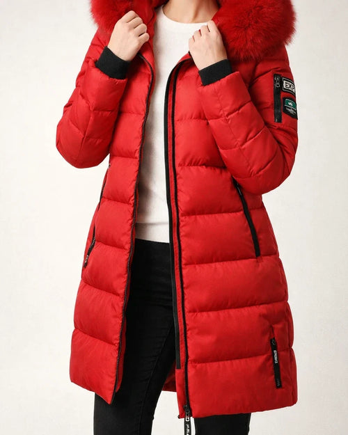 Women's Puffer Jacket Long with Pockets Slim Fit Fur Collar Coat powder Bean Green White Black Gray Classic Style Christmas Winter Zipper Hoodie Regular Fit M L XL XXL XXXL / Daily / Windproof | JRSEE:6e9981e5-ebcd-4769-b371-c18d0b4c7a02