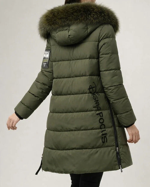 Women's Puffer Jacket Long with Pockets Slim Fit Fur Collar Coat powder Bean Green White Black Gray Classic Style Christmas Winter Zipper Hoodie Regular Fit M L XL XXL XXXL / Daily / Windproof | JRSEE:d8002d16-0ef8-49b8-9290-6245c879de1f