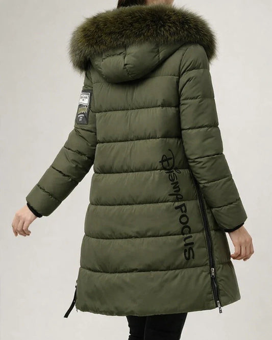Women's Puffer Jacket Long with Pockets Slim Fit Fur Collar Coat powder Bean Green White Black Gray Classic Style Christmas Winter Zipper Hoodie Regular Fit M L XL XXL XXXL / Daily / Windproof | JRSEE:d8002d16-0ef8-49b8-9290-6245c879de1f