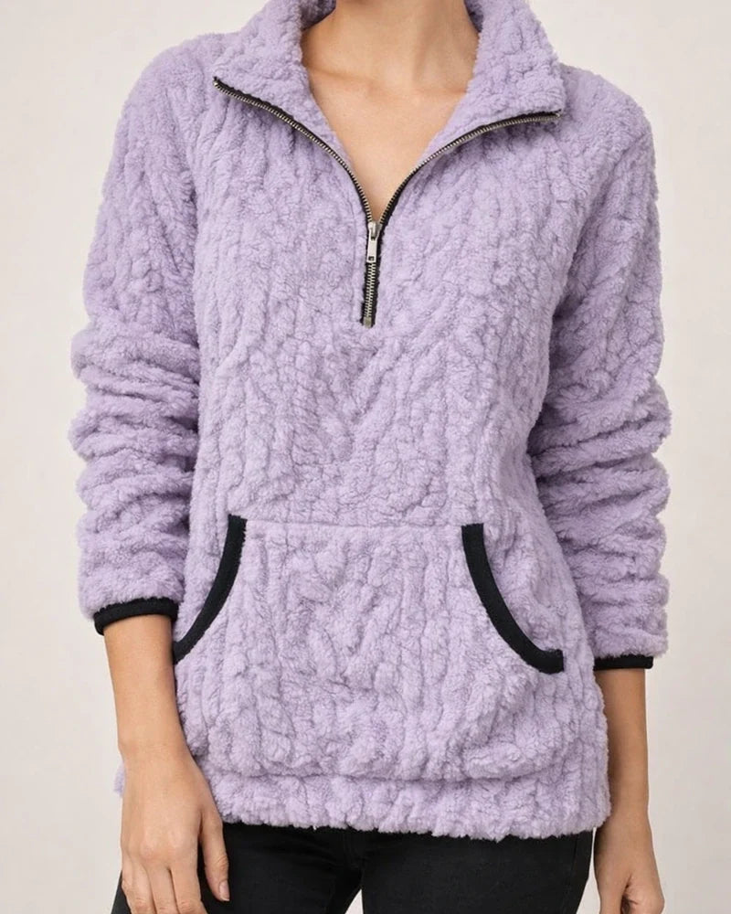 Women's Pullover Active Basic Sherpa Fleece Black Blue Purple Solid Color Plain Loose Fit Long Sleeve Fleece S M L XL XXL 3XL | JRSEE:4f761bee-9d42-4a91-93e6-6d9b98c814bd