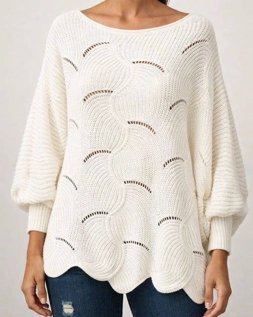 Women's Pullover Sweater Jumper Hollow Out Knitted Solid Color Stylish Basic Casual Long Sleeve Plus Size Lantern Sleeve Oversized Sweater Cardigans Boat Neck Fall Spring Summer Yellow Blushing Pink | JRSEE:0b08a710-8268-489b-a0c0-7d90af54b59a