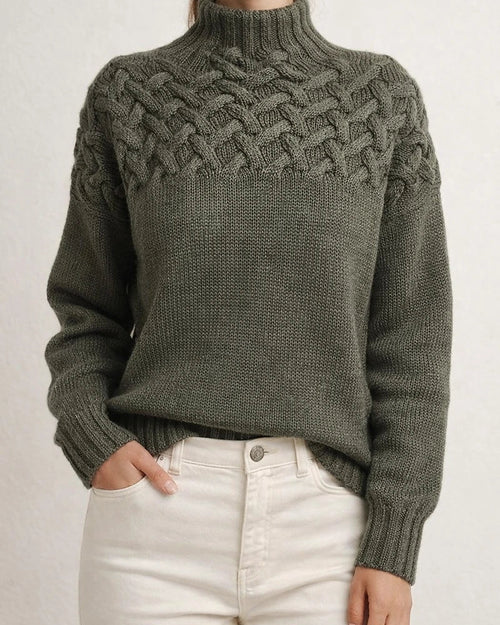 Women's Pullover Sweater jumper Jumper Cable Knit Knitted Pure Color Turtleneck Stylish Casual Outdoor Daily Winter Fall Green Blue S M L / Long Sleeve / Regular Fit / Going out | JRSEE:e4da4d1b-0e01-4d7b-8547-ba90e52b416a